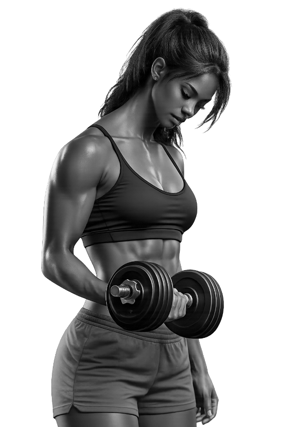 Athlete following an adaptive dumbbell workout